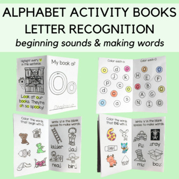 Preview of Alphabet Activity Books: Letter Recognition, Beginning Sounds & Making Words
