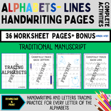My Alphabet & LINES Handwriting Practice Pages - 300 DPI + BONUS