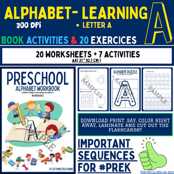 Preview of My Alphabet Learning - 20 Mastery pages for the letter 'A' {Zr Prime Educations}