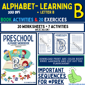 Preview of My Alphabet Learning - 20 Mastery pages for the letter 'B' {Zr Prime Educations}