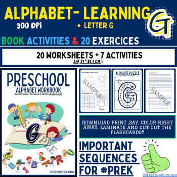 Preview of My Alphabet Learning - 20 Mastery pages for the letter 'G' {Zr Prime Educations}