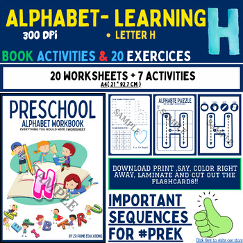 Preview of My Alphabet Learning - 20 Mastery pages for the letter 'H' {Zr Prime Educations}