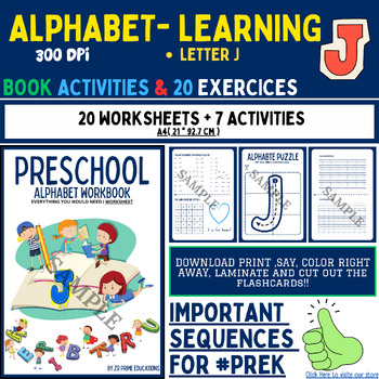 Preview of My Alphabet Learning - 20 Mastery pages for the letter 'J' {Zr Prime Educations}