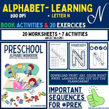 Preview of My Alphabet Learning - 20 Mastery pages for the letter 'N' {Zr Prime Educations}