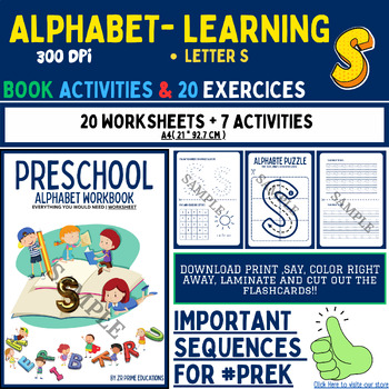 Preview of My Alphabet Learning - 20 Mastery pages for the letter 'S' {Zr Prime Educations}