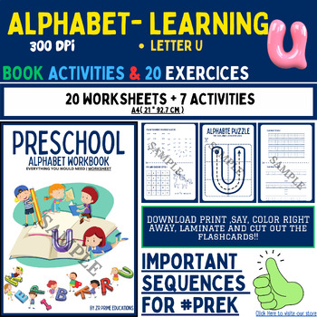 Preview of My Alphabet Learning - 20 Mastery pages for the letter 'U' {Zr Prime Educations}