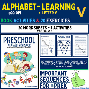 Preview of My Alphabet Learning - 20 Mastery pages for the letter 'V' {Zr Prime Educations}