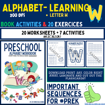 Preview of My Alphabet Learning - 20 Mastery pages for the letter 'w' {Zr Prime Educations}