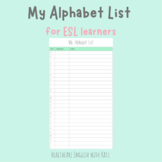 My Alphabet List