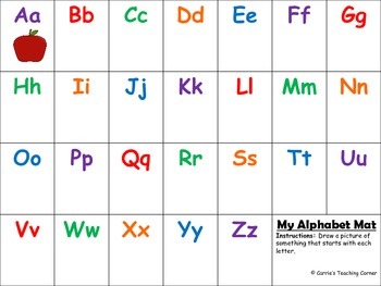 My Alphabet Mat by Carrie's Teaching Corner | Teachers Pay Teachers