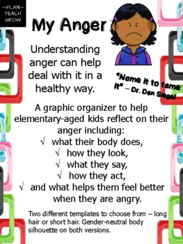 Preview of My Anger - SEL graphic organizer - elementary