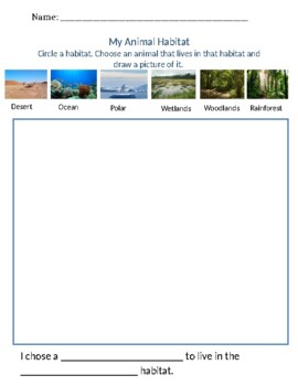 animal habitat worksheets teaching resources tpt