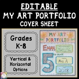 Editable Art Portfolio Cover Sheets