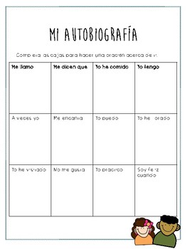 Preview of My Autobiography Spanish / Mi Autobiografía Escritura en español