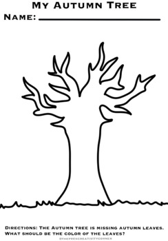 Preview of My Autumn Tree (Worksheet Activity)