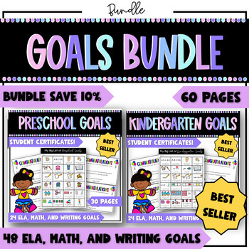Preview of My BIG List of Goals BUNDLE: Preschool and Kindergarten | Goal Tracker