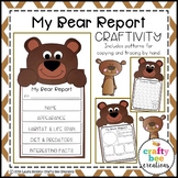 Bear Craft Activity | Animal Research Reports | Forest Ani