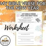 My Bible Verse for the New Year Worksheet-Christian, Lesso