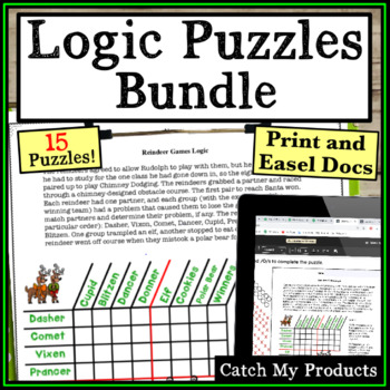 printable logic puzzle worksheets with easel by catch my products