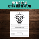 My Big Goal Action Step Planning Template | Social Emotion