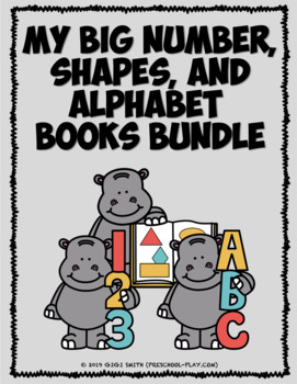 Preview of My Big Number, Shapes, and Alphabet Books BUNDLE | Distance Learning