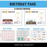 My Birthday Printable Page w/ Color Choices