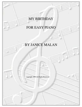Preview of My Birthday for easy piano solo