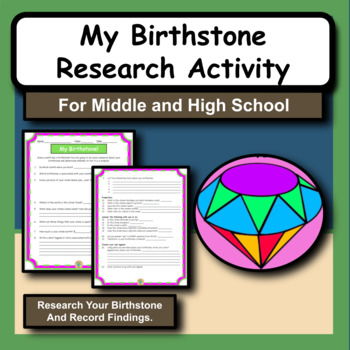 Preview of My Birthstone! Research Project Activity for Science Class