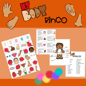 Preview of My Body Bingo! | PDF and TPT Digital Version Options