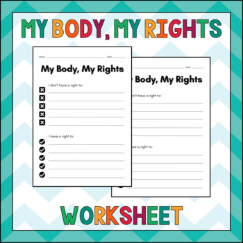 Preview of My Body, My Rights - Child Safety Worksheet - Printable Template