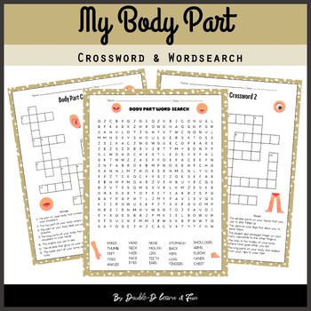 Preview of My Body Part|Crossword&Wordsearch|Morning Work Back to School|K-2 grade