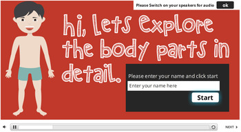 Preview of My Body Parts Interactive with Audio Narration and Quiz