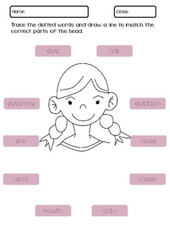 my body parts worksheet by jannah01 teachers pay teachers