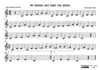 My Bonnie Lies Over The Ocean By Music Scores Teachers Pay Teachers