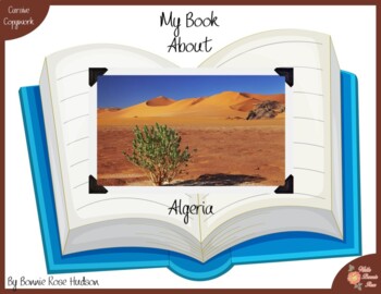 Preview of My Book About Algeria with Cursive Copywork