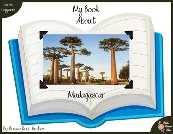 Preview of My Book About Madagascar with Cursive Copywork