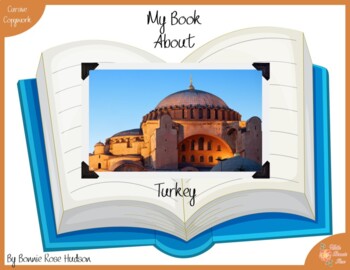 Preview of My Book About Turkey with Cursive Copywork