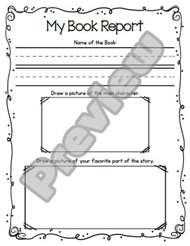 Preview of Book Report For Primary Grades