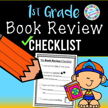 Preview of 1st Grade Book Review Writing Checklist (standards-aligned) - PDF and digital!!