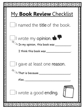 1st grade book review worksheet