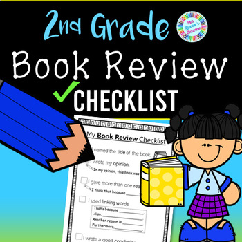 Preview of 2nd Grade Book Review Writing Checklist (standards-aligned) - PDF and digital!!