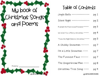 My Book of Christmas Songs and Poems + 5 ELA Activity Pages by Sarah Helm