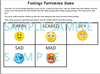 Preview of My Book of Feelings Bundle (booklet, game, songs and word sorts)