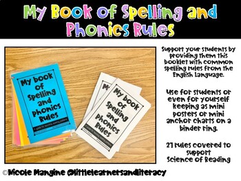 Preview of My Book of Spelling Rules - Science of Reading