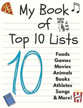 Preview of My Book of Top 10 Lists - Opinion Writing, Bellringers, Open House