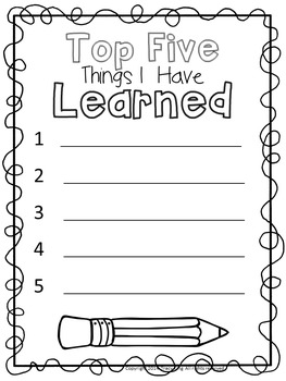 Book of 5 Lists by The Board Lady-Tracy King | TPT