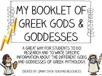 Preview of My Booklet of Greek Gods and Goddesses ~ Research & Writing