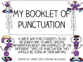 Preview of My Booklet of Punctuation - Great for Intermediate Students!