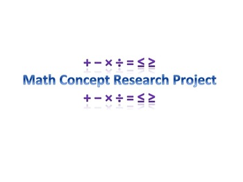 Preview of Math Concept Research Project