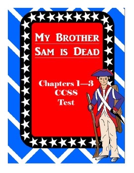 Preview of My Brother Sam is Dead Common Core Comprehension Test Chapters 1-3